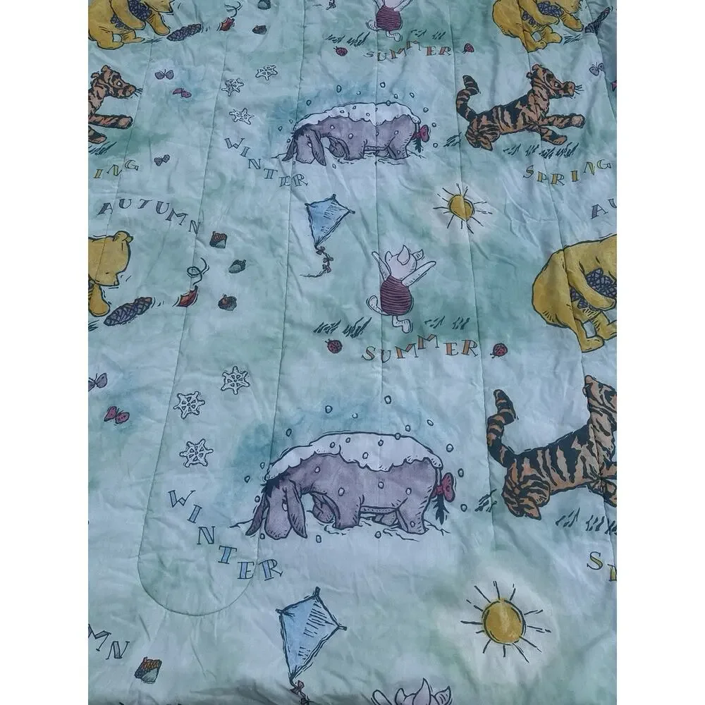 Vintage Classic Pooh Comforter Queen Reversible Four Seasons With Pillow Case